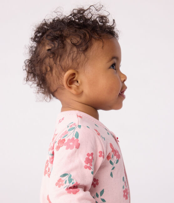 Pijama de túbico con estampado de flores para bebé rosa JOLI/blanco MULTICO