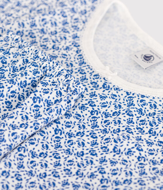 Pijama pirata infantil de algodón con estampado de flor azul MARSHMALLOW/ INCOGNITO