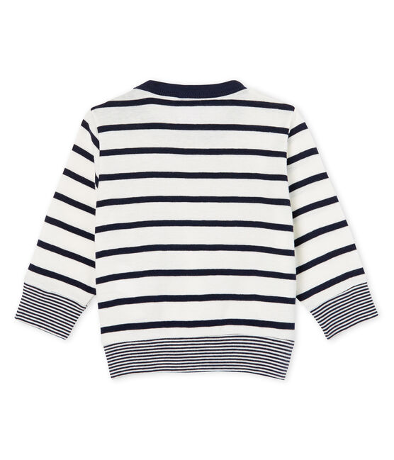 Camiseta de manga larga y rayas para bebé niño blanco MARSHMALLOW/azul SMOKING CN