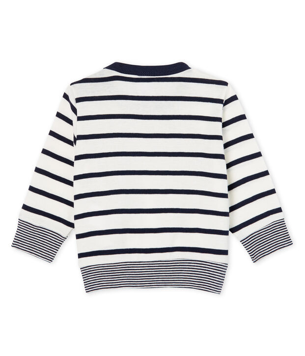 Camiseta de manga larga y rayas para beb&eacute; ni&ntilde;o blanco/azul