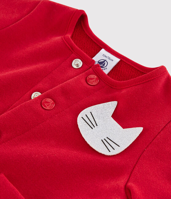 Cárdigan de muletón para bebé niña rojo TERKUIT