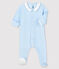 Pijama de terciopelo azul con cuello para bebé niño azul FRAICHEUR