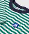 Camiseta infantil de manga larga a rayas verde/beige/verde