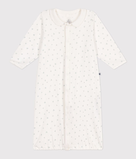 Mono saco de algodón con cuello con corazoncitos para bebé blanco MARSHMALLOW/blanco MULTICO