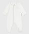 Pijama de terciopelo con cuello liso para bebé blanco MARSHMALLOW