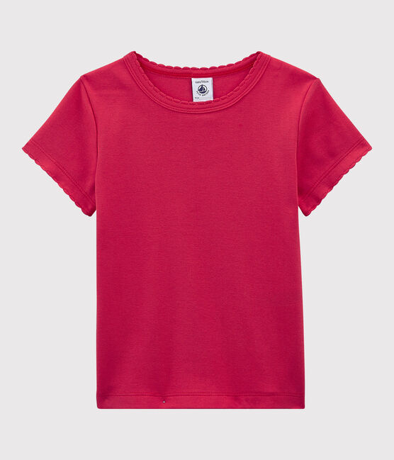 Camiseta icónica de algodón de niño/niña rosa CRANBERRY
