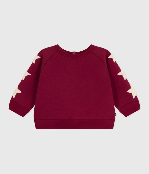 Sudadera de algod&oacute;n suave y c&aacute;lida con estampado de estrellas para beb&eacute; rojo