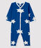Pijama de punto acanalado azul con estrellas grandes para bebé azul MAJOR/blanco MARSHMALLOW