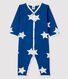 Pijama de punto acanalado azul con estrellas grandes para bebé