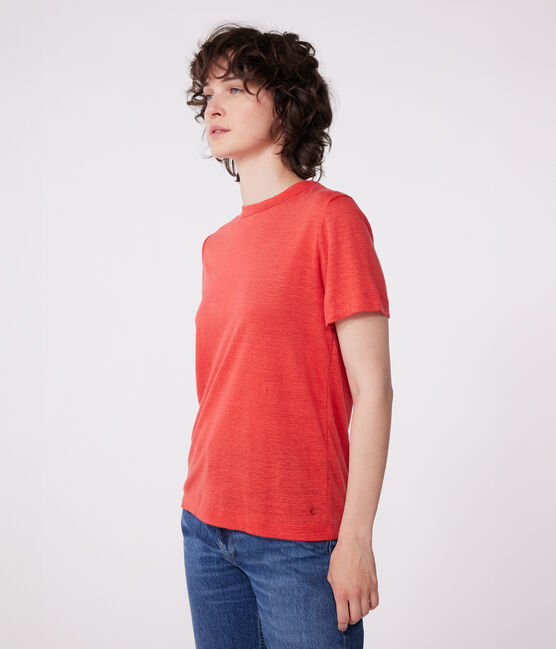 Camiseta de lino de manga corta para mujer SPI