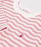 Camiseta infantil de manga larga a rayas rosa/crudo