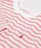 Camiseta infantil de manga larga a rayas rosa/crudo
