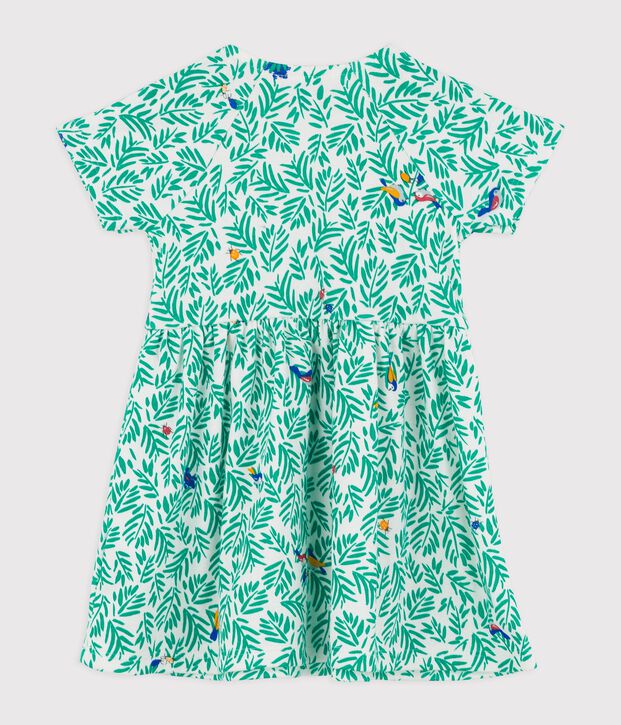 Vestido de algod&oacute;n de beb&eacute;. blanco/multicolor