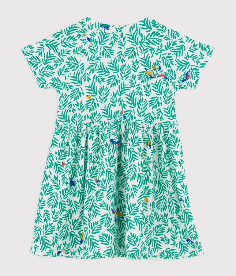 Vestido de algod&oacute;n de beb&eacute;. blanco/multicolor