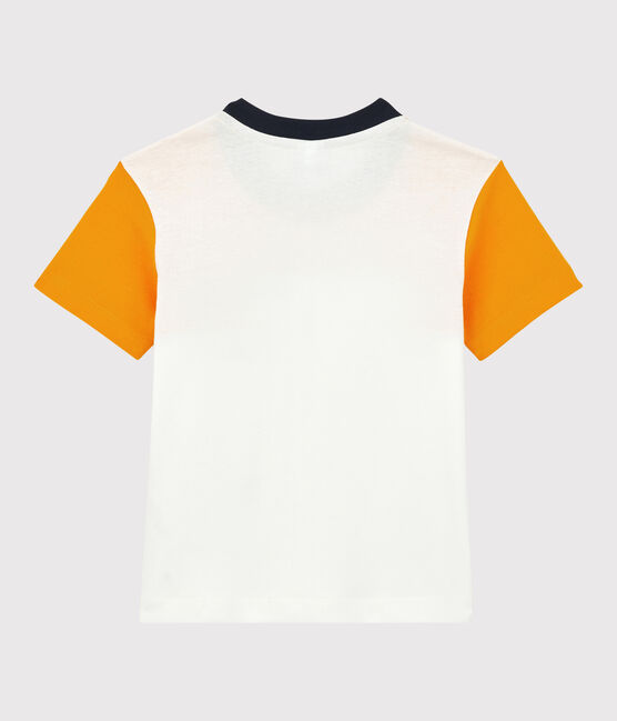 Camiseta de manga corta de algodón de niño amarillo TEHONI/blanco MARSHMALLOW