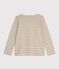 Marinera de algod&oacute;n de manga larga para mujer beige/blanco