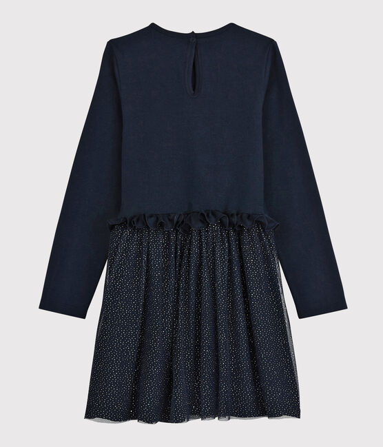 Vestido de manga larga infantil para niña azul SMOKING