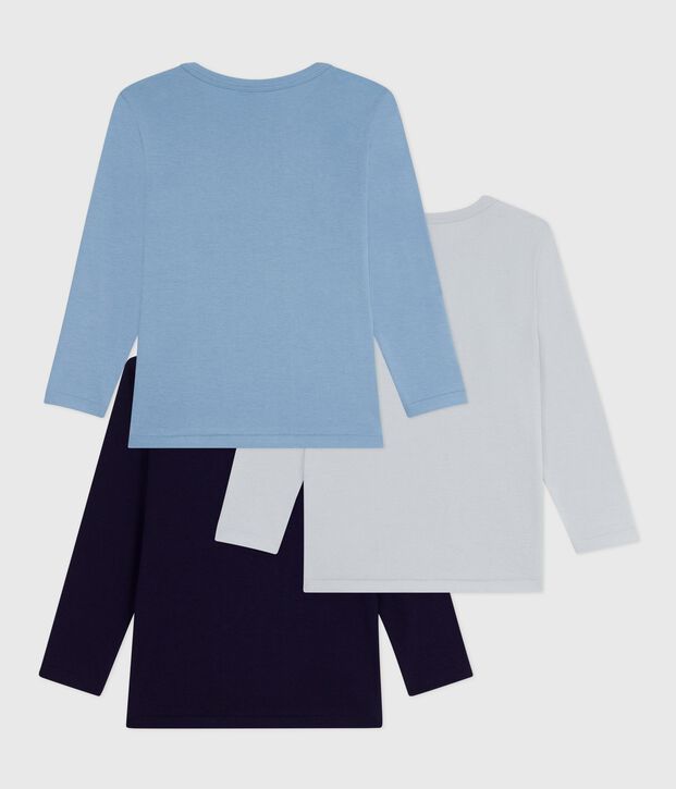 Juego de camisetas infantiles lisas de algod&oacute;n de manga larga multicolor