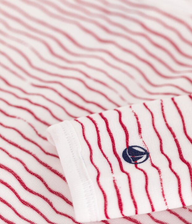 Dors bien en velours b&eacute;b&eacute; blanco/rojo