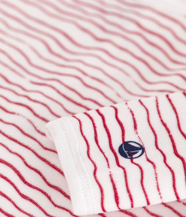 Dors bien en velours b&eacute;b&eacute; blanco/rojo