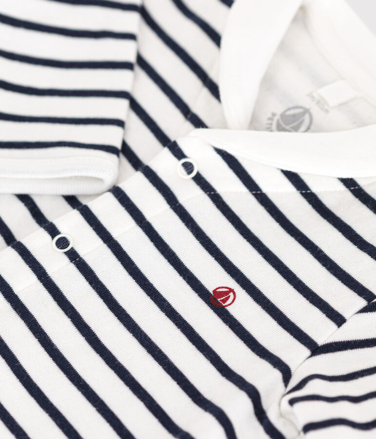 Pijama de t&uacute;bico para beb&eacute; blanco/azul