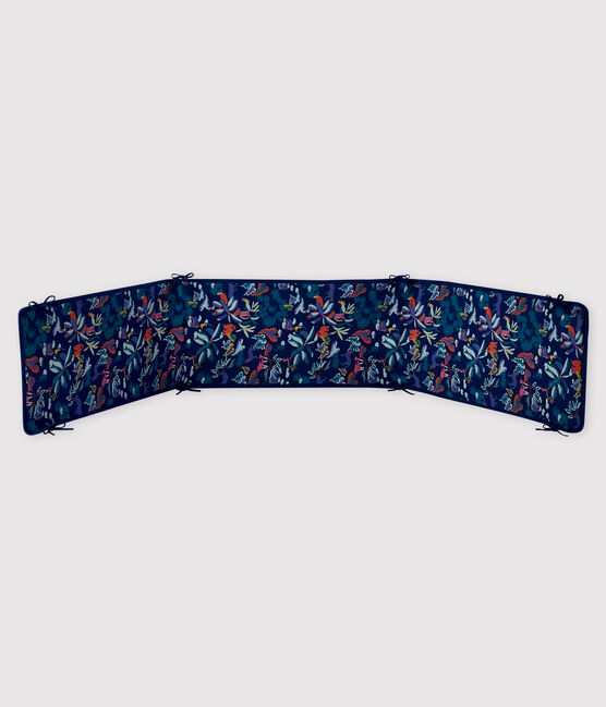 Protector para cuna de punto acanalado con estampado de jungla para bebé azul MEDIEVAL/blanco MULTICO