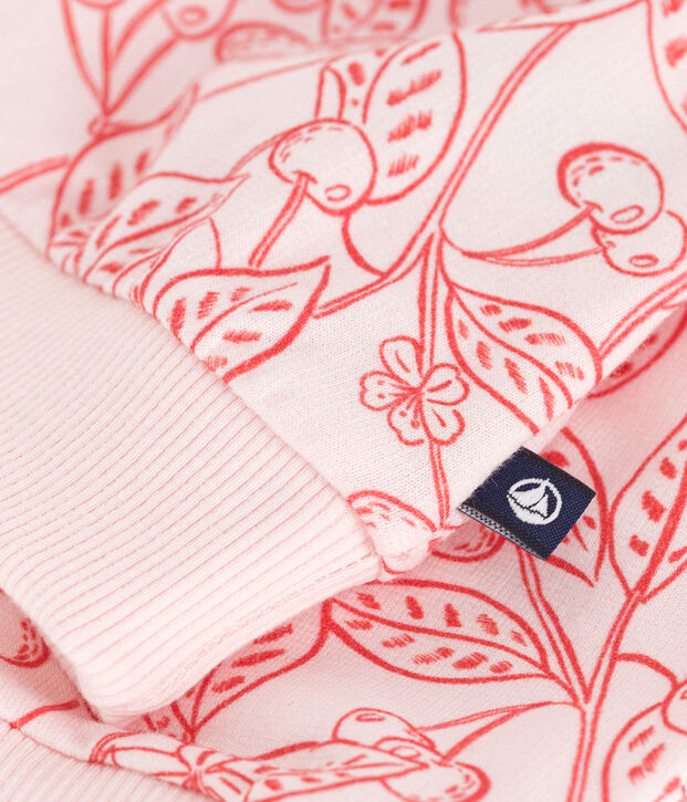 Sudadera de algod&oacute;n con estampado de cerezas rosas para beb&eacute; rosa/rojo