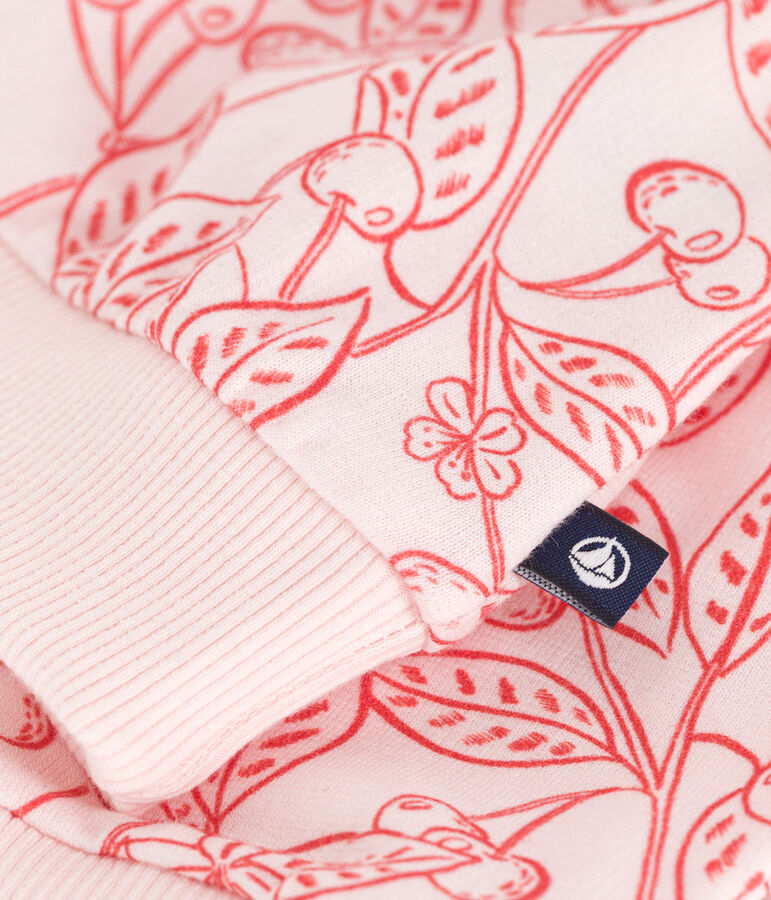 Sudadera de algod&oacute;n con estampado de cerezas rosas para beb&eacute; rosa/rojo