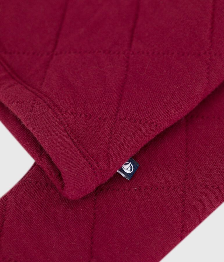 C&aacute;rdigan infantil liso de algod&oacute;n rojo AMARANTE