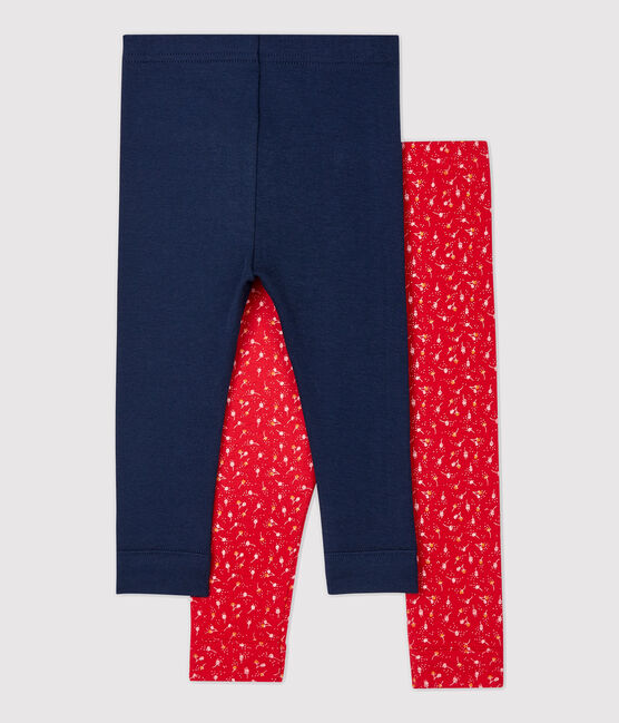 Juego de 2 leggings de algodón de bebé. variante 1