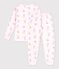 Pijama infantil de mulet&oacute;n con estampado de esquiadores rosa/multicolor