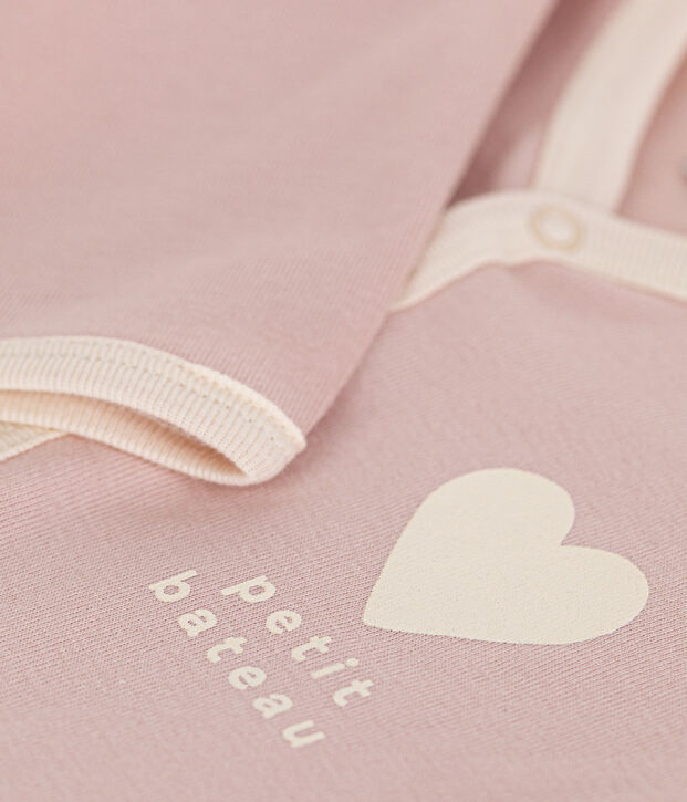 Pijama de algod&oacute;n para beb&eacute; rosa