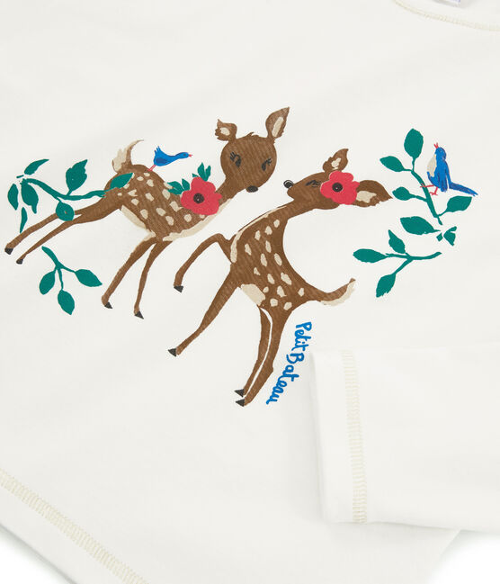 Camiseta serigrafiada para niña blanco MARSHMALLOW