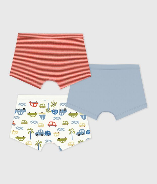 Juego de b&oacute;xeres infantiles de algod&oacute;n con ribete en la cintura y estampado multicolor