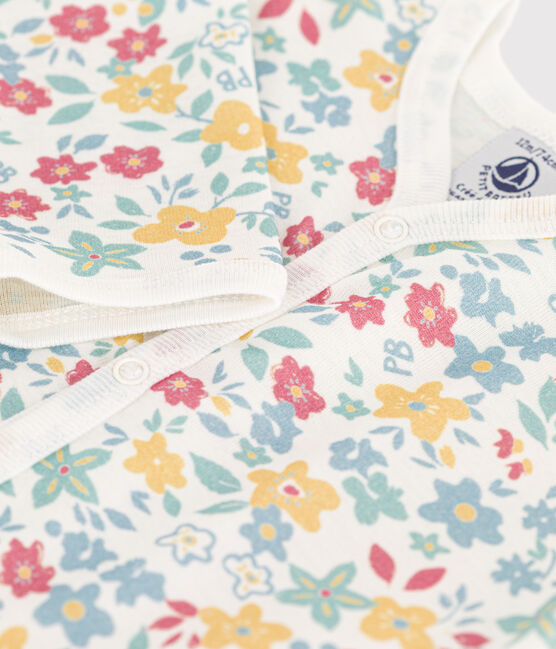 Pelele sin pies estampado de algodón blanco MARSHMALLOW/blanco MULTICO