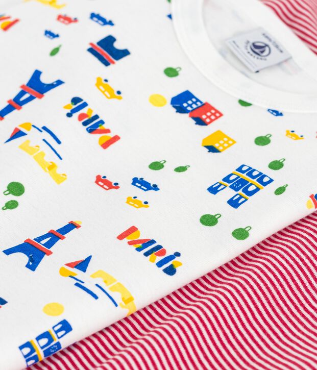 Juego de camisetas infantiles de algod&oacute;n de manga larga con estampado de Par&iacute;s multicolor