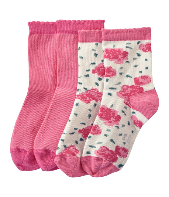 Lote de 2 pares de calcetines para niña blanco LOT