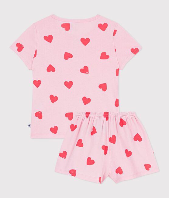 Pijama corto infantil de algodón con estampado de corazones MARQUISE/ PEACHY
