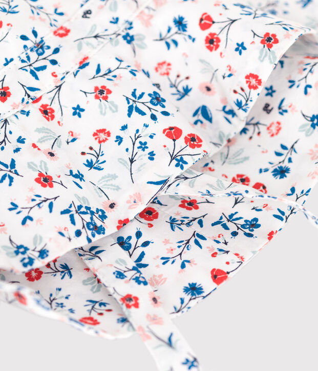 Capelina de popelina con estampado de flores para beb&eacute; ni&ntilde;a blanco/multicolor