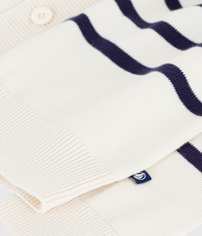 C&aacute;rdigan infantil de algod&oacute;n a rayas azul/azul