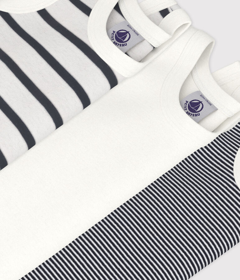 Lote de 3 bodys sin mangas de beb&eacute; multicolor