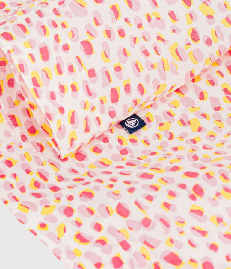 Falda infantil corta de algod&oacute;n con estampado blanco/multicolor