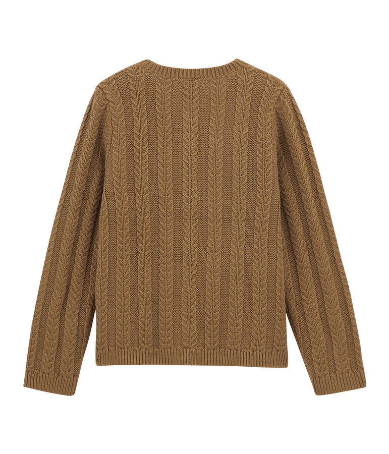 C&aacute;rdigan de lana y algod&oacute;n marron BRINDILLE