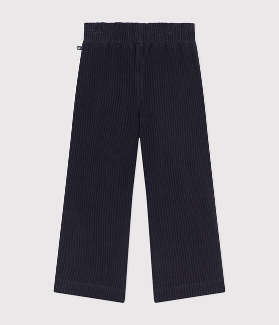 Pantalón ancho de terciopelo fino para niña azul SMOKING