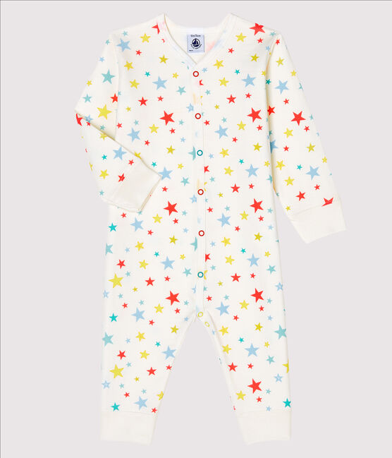 Pijama sin pies de túbico para bebé blanco MARSHMALLOW/blanco MULTICO