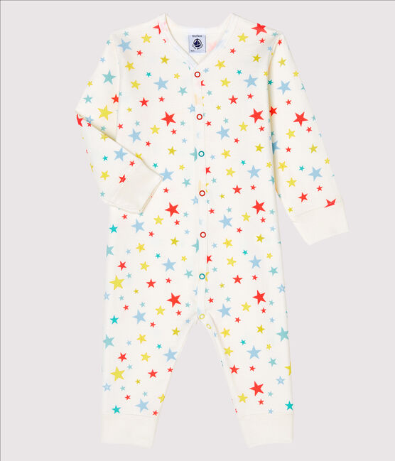 Pijama sin pies de túbico para bebé blanco MARSHMALLOW/blanco MULTICO