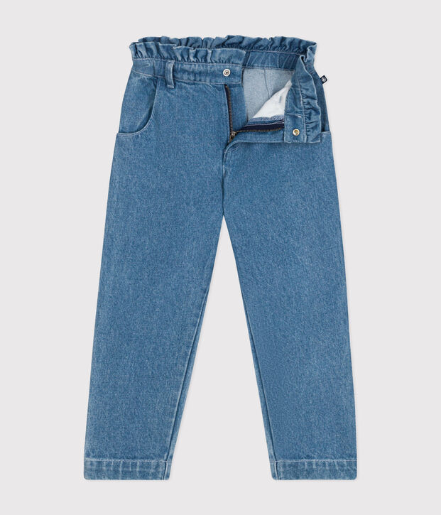 Pantal&oacute;n vaquero recto para ni&ntilde;a azul