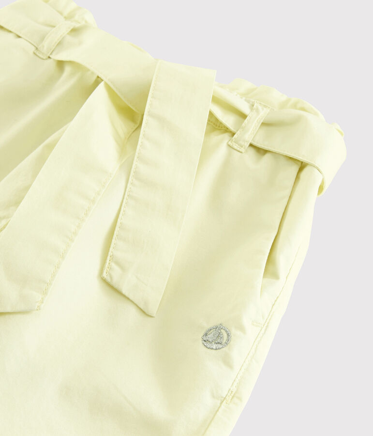 Pantal&oacute;n de sarga de ni&ntilde;a amarillo