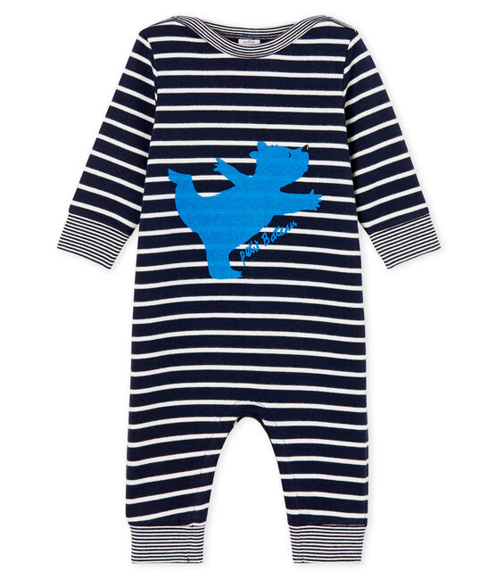 Mono largo con rayas marineras para bebé niño azul SMOKING/blanco MARSHMALLOW CN