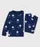 Pijama infantil de algodón orgánico Tajinebanane x Petit Bateau azul MEDIEVAL/blanco MULTICO